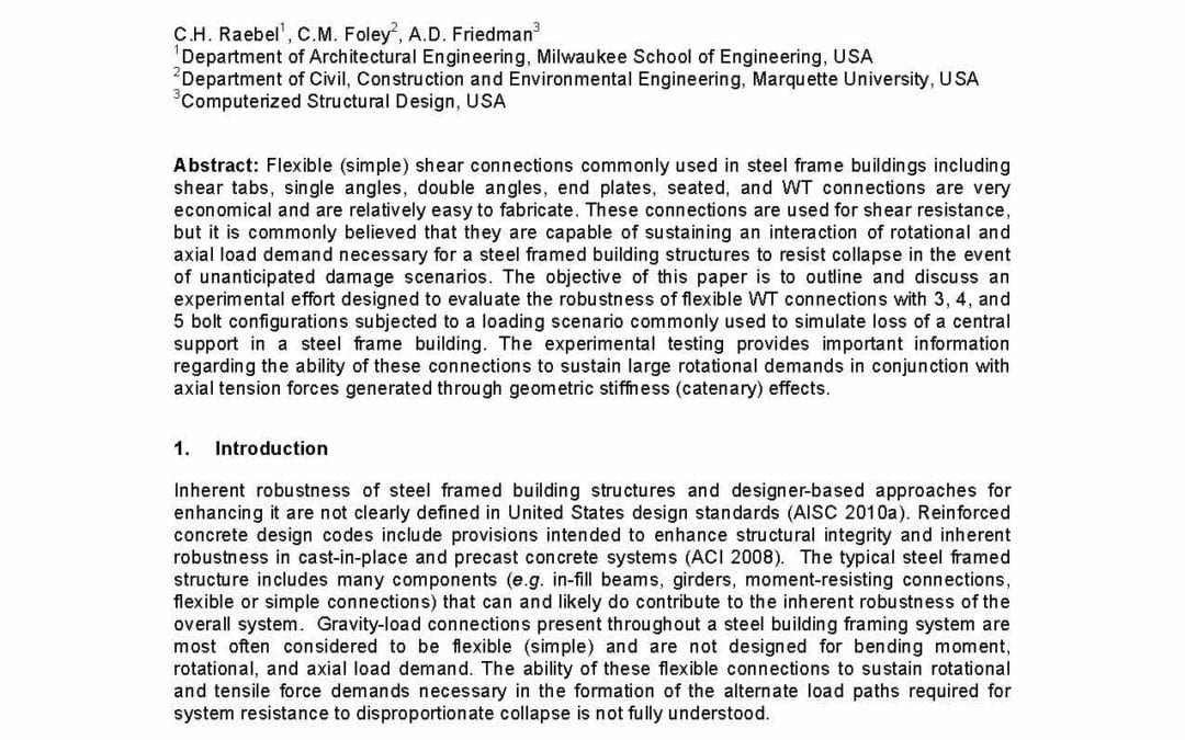 Experimental Evaluation of the Robustness of Flexible WT Steel Connections