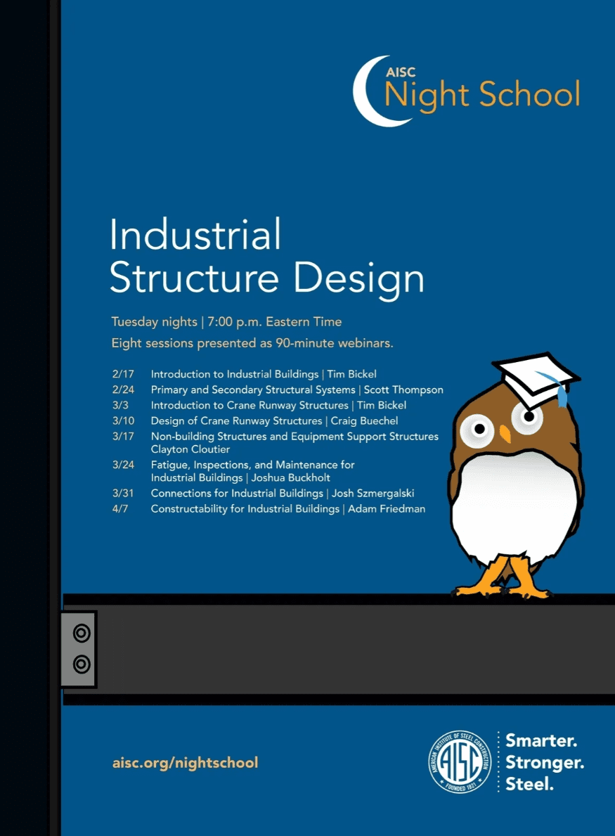 Poster for Night School 40: Industrial Structure Design, featuring CSD experts